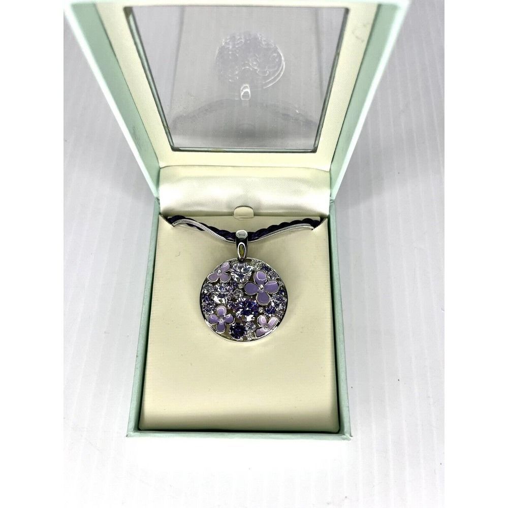 Toscow Australia Purple Flowers and Gem Stone Necklace NWT